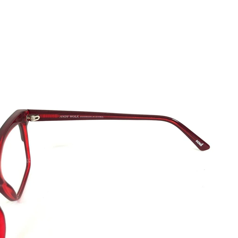 Andy Wolf Eyeglasses Frames 5061 col. d Black Red Cat Eye Full Rim 54-16-140